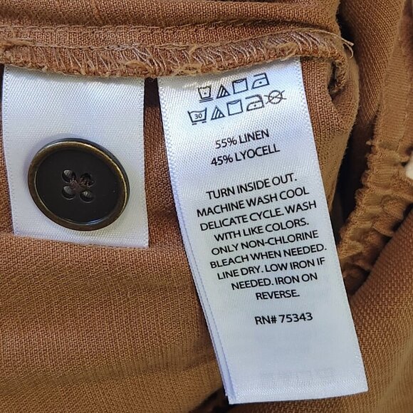 C&C California Linen Blend Jogger Pant Womens S Umber Brown Pull On - Picture 8 of 10